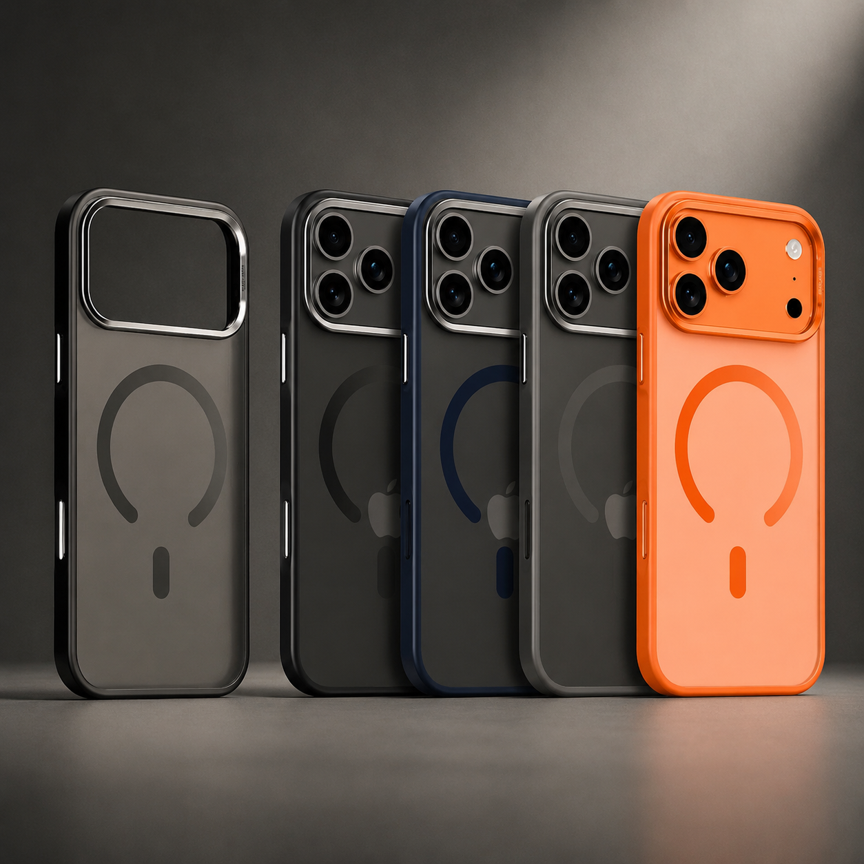 Premium Luxury iPhone Case MagSafe Compatible Alloy Lens Frame Matte Cover Translucent PC TPU Hybrid Shockproof Protective Durable Design Finish