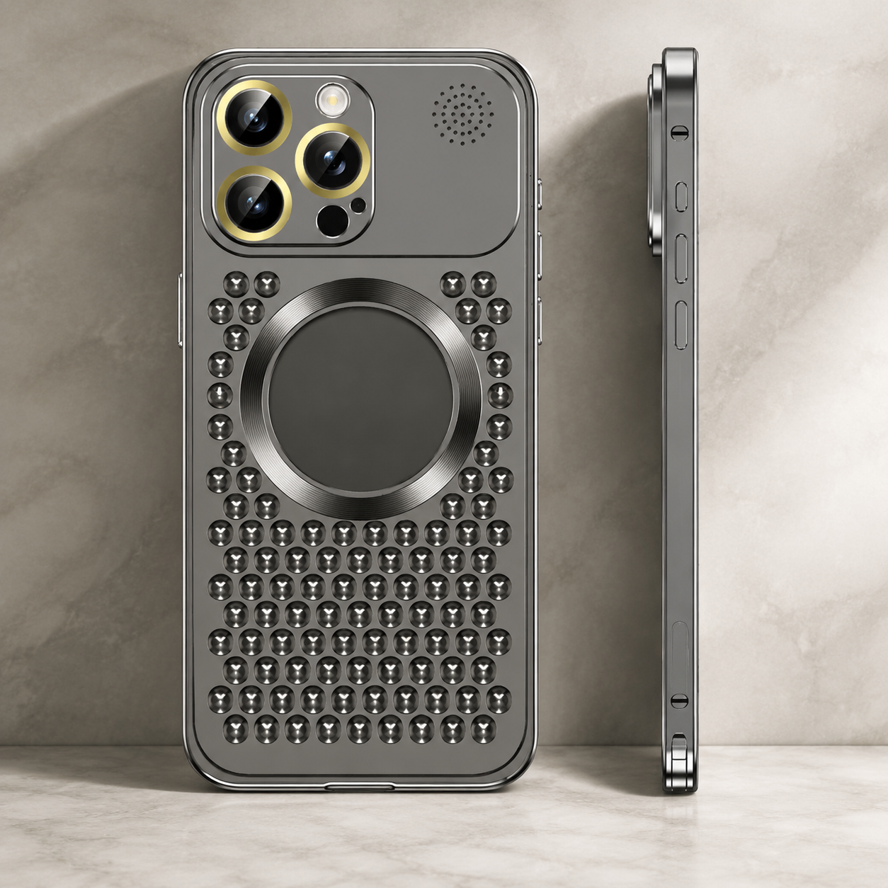Premium Luxury iPhone Case MagSafe Compatible Aluminum Frame Heat Dissipation Metal Cover Shockproof Camera Protection Electroplated Slim Durable Design Finish