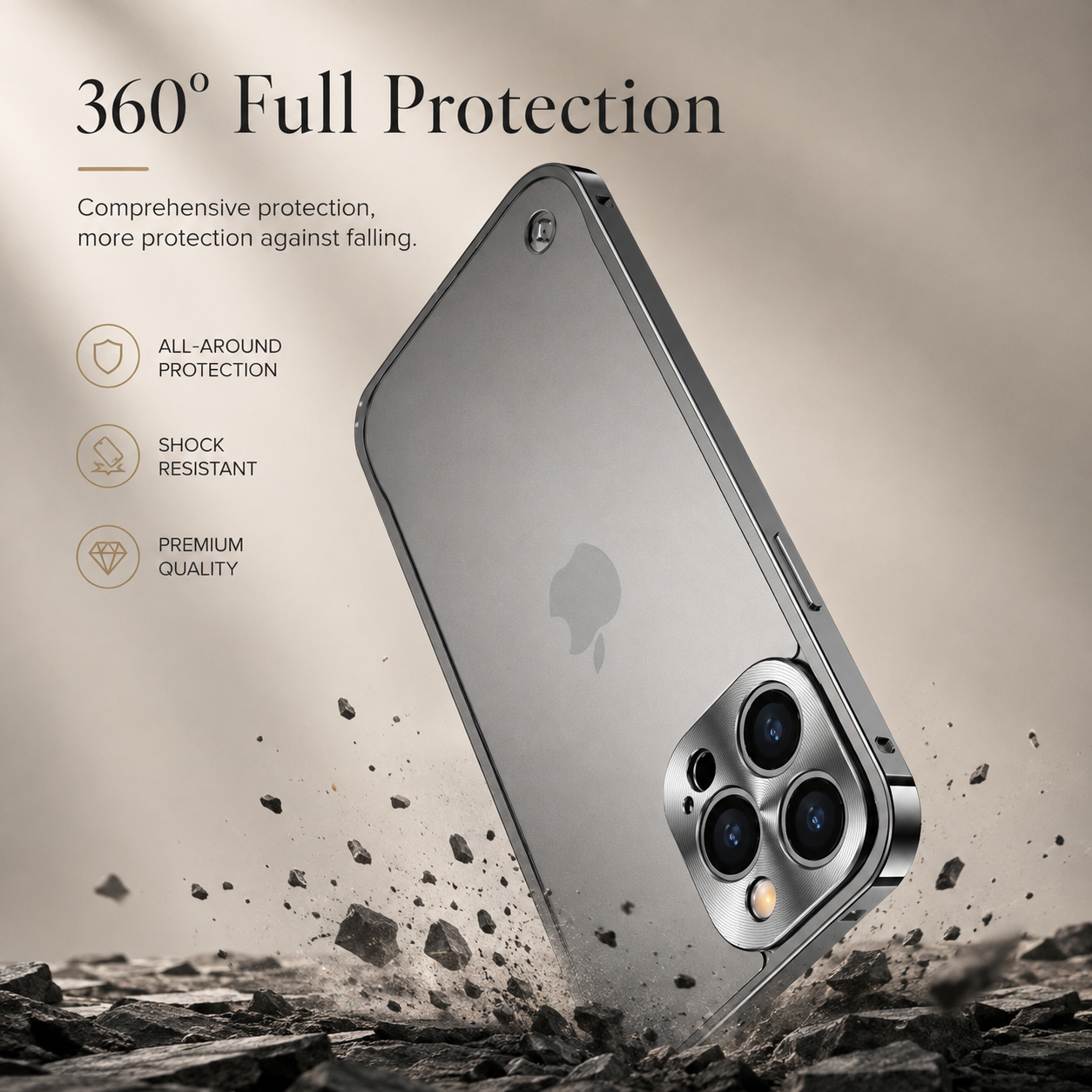 Premium Luxury iPhone Case MagSafe Compatible Aluminum Metal Frame Cover Shockproof Full Camera Protection Magnetic Fit Wireless Charging Slim Design Finish