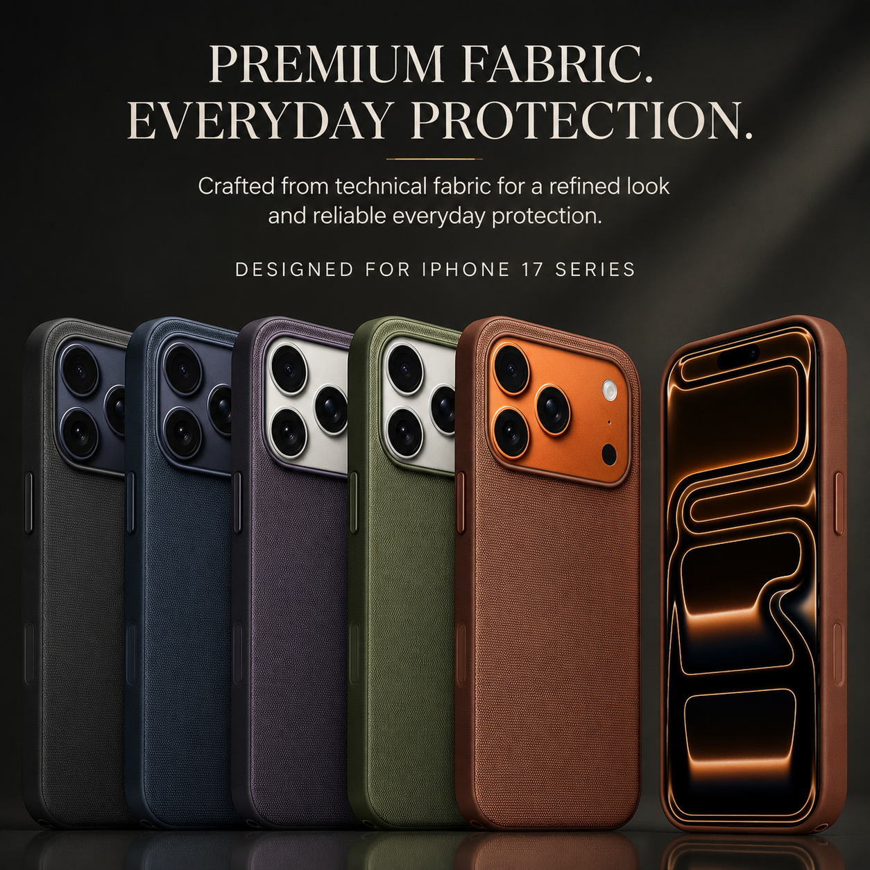 Premium Luxury iPhone Case MagSafe Compatible Business Cover Wireless Charging Full Protection Polyester Fiber Durable Protective Design Finish