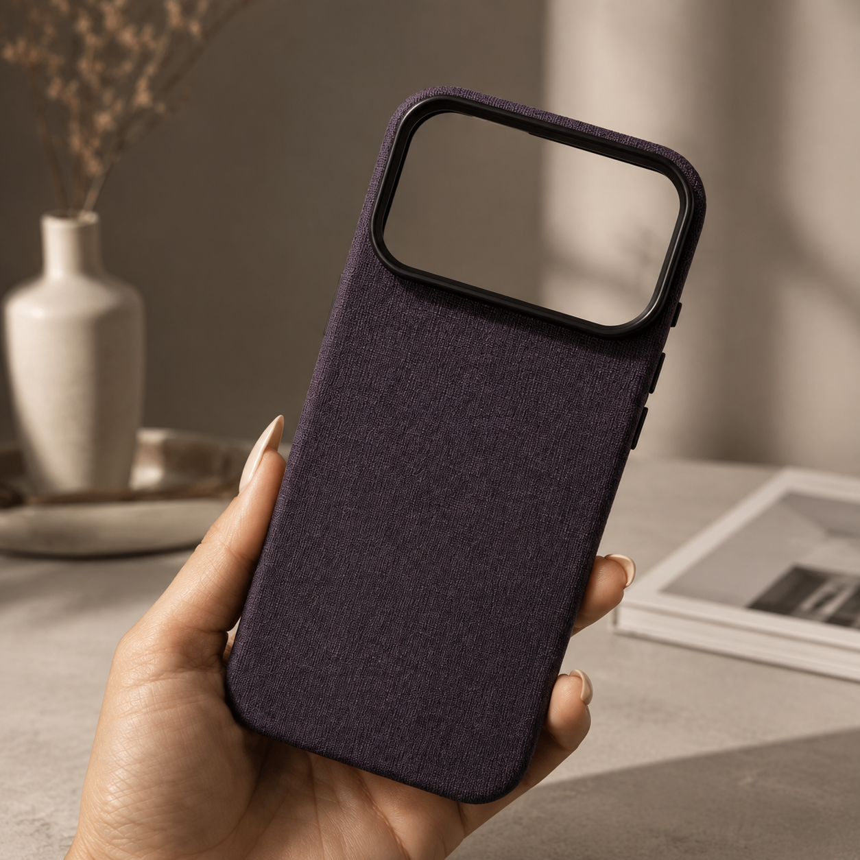Premium Luxury iPhone Case MagSafe Compatible Business Cover Wireless Charging Full Protection Polyester Fiber Durable Protective Design Finish