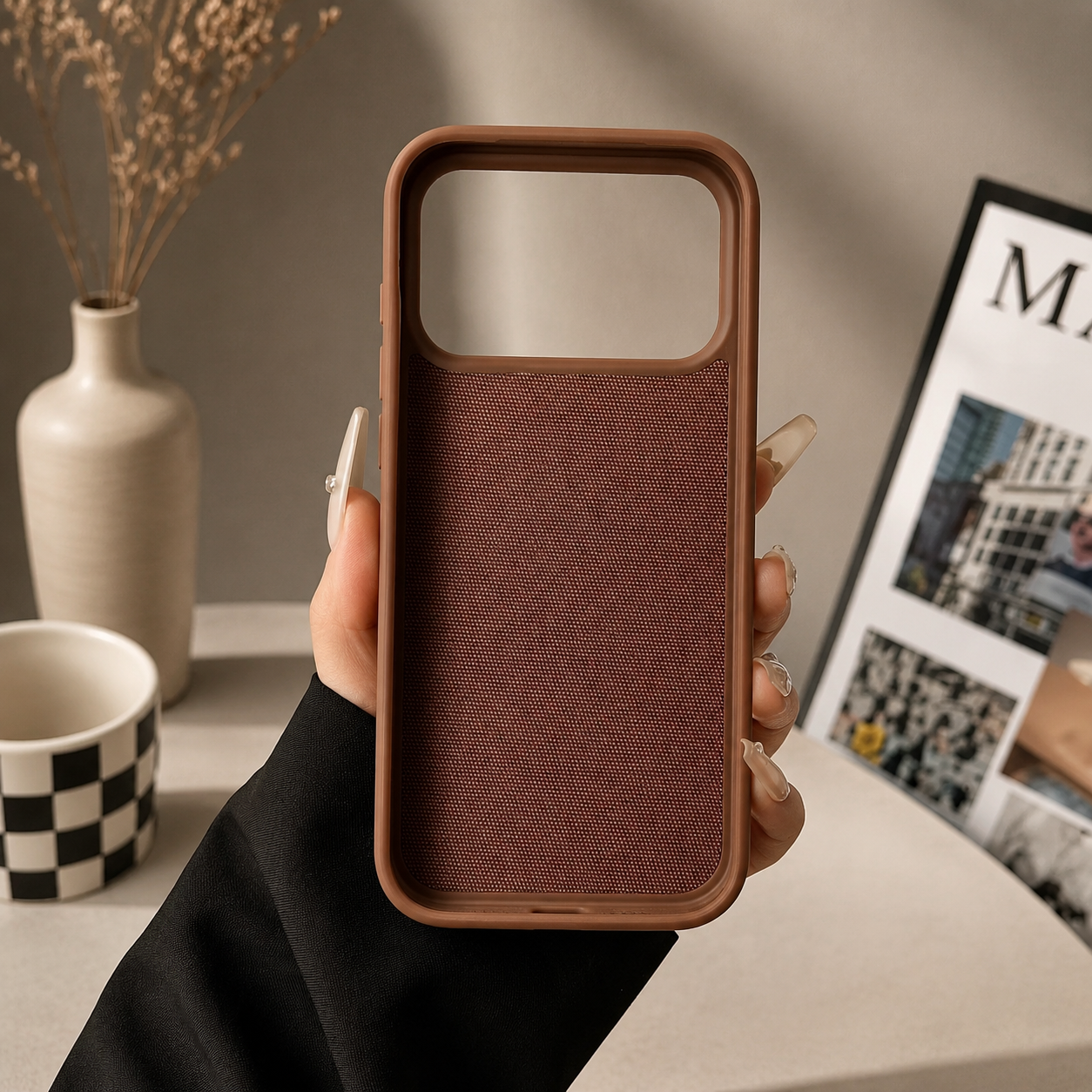 Premium Luxury iPhone Case MagSafe Compatible Business Cover Wireless Charging Full Protection Polyester Fiber Durable Protective Design Finish