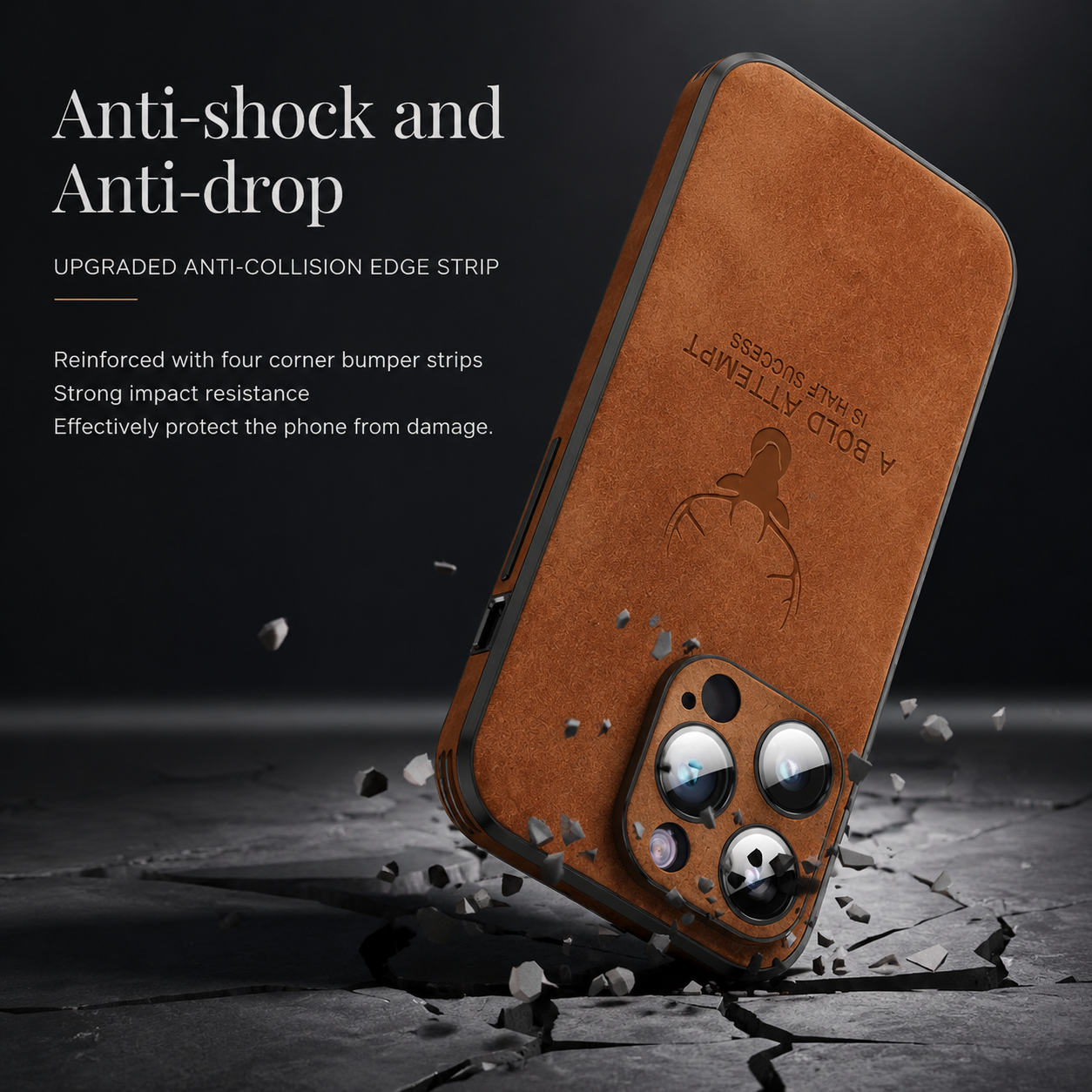 Premium Luxury iPhone Case MagSafe Compatible Canvas Texture Deer Design Cover Shockproof Bumper Frame Camera Protection Slim Protective Design Finish