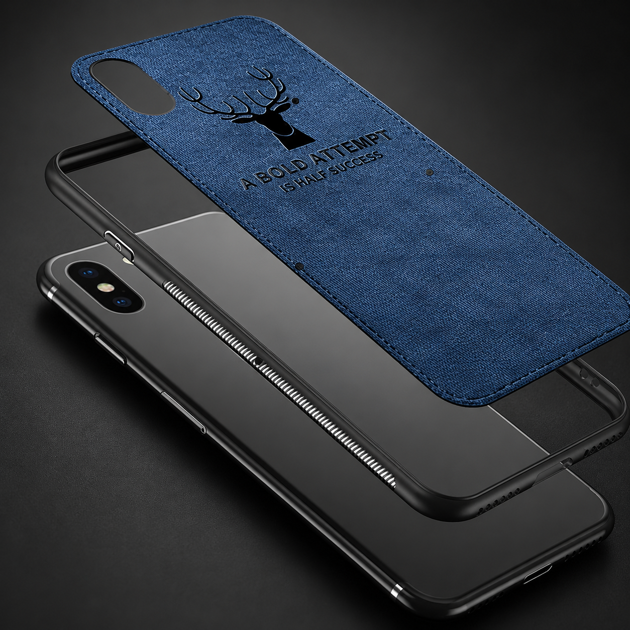 Premium Luxury iPhone Case MagSafe Compatible Canvas Texture Deer Design Cover Shockproof Bumper Frame Camera Protection Slim Protective Design Finish