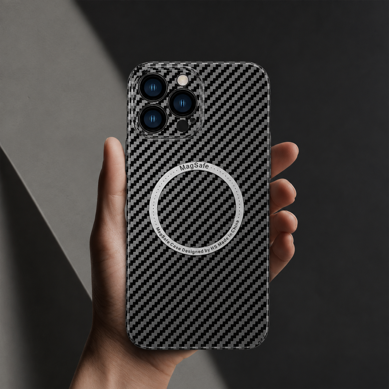 Premium Luxury iPhone Case MagSafe Compatible Carbon Fiber Magnetic Cover Shockproof Camera Lens Protection Slim Lightweight Protective Design Finish