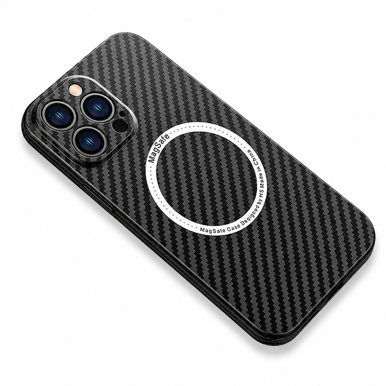 Premium Luxury iPhone Case MagSafe Compatible Carbon Fiber Magnetic Cover Shockproof Camera Lens Protection Slim Lightweight Protective Design Finish