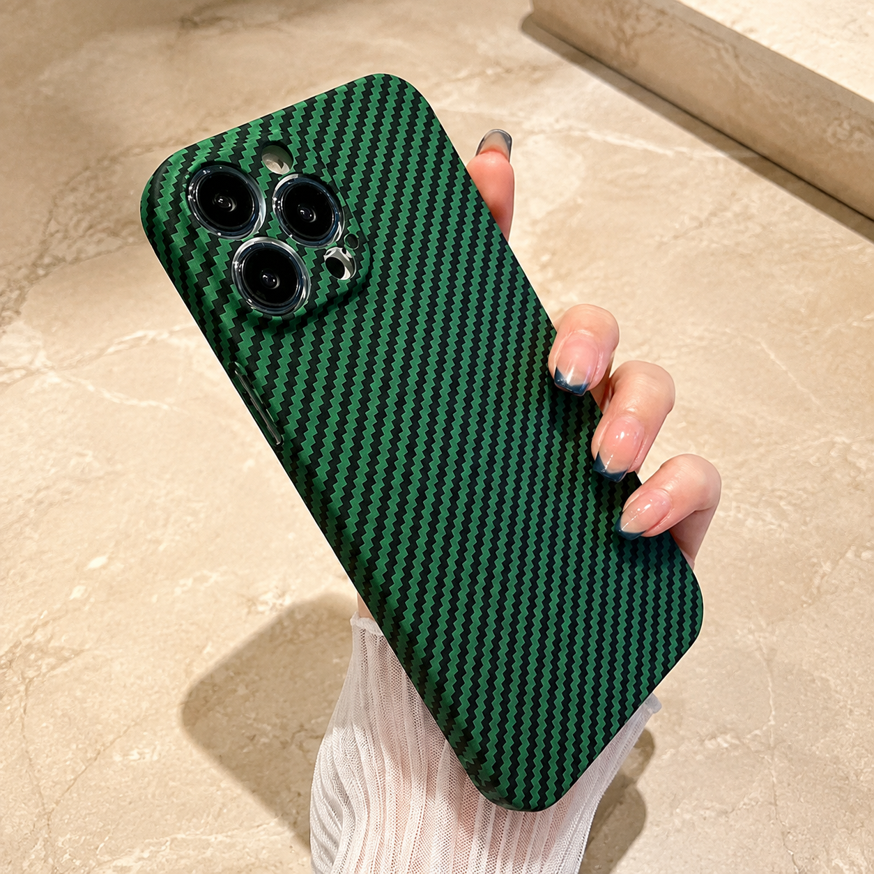 Premium Luxury iPhone Case MagSafe Compatible Carbon Fiber Texture Matte Cover Hard PC Shockproof Camera Protection Ultra Thin Slim Durable Design Finish