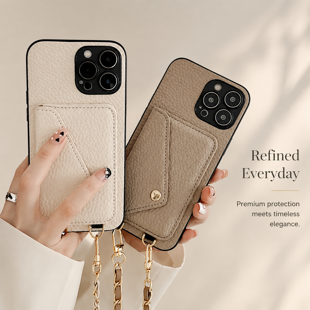 Premium Luxury iPhone Case MagSafe Compatible Crossbody Wallet Leather Cover Card Holder Strap Shockproof Camera Protection Slim Design Finish