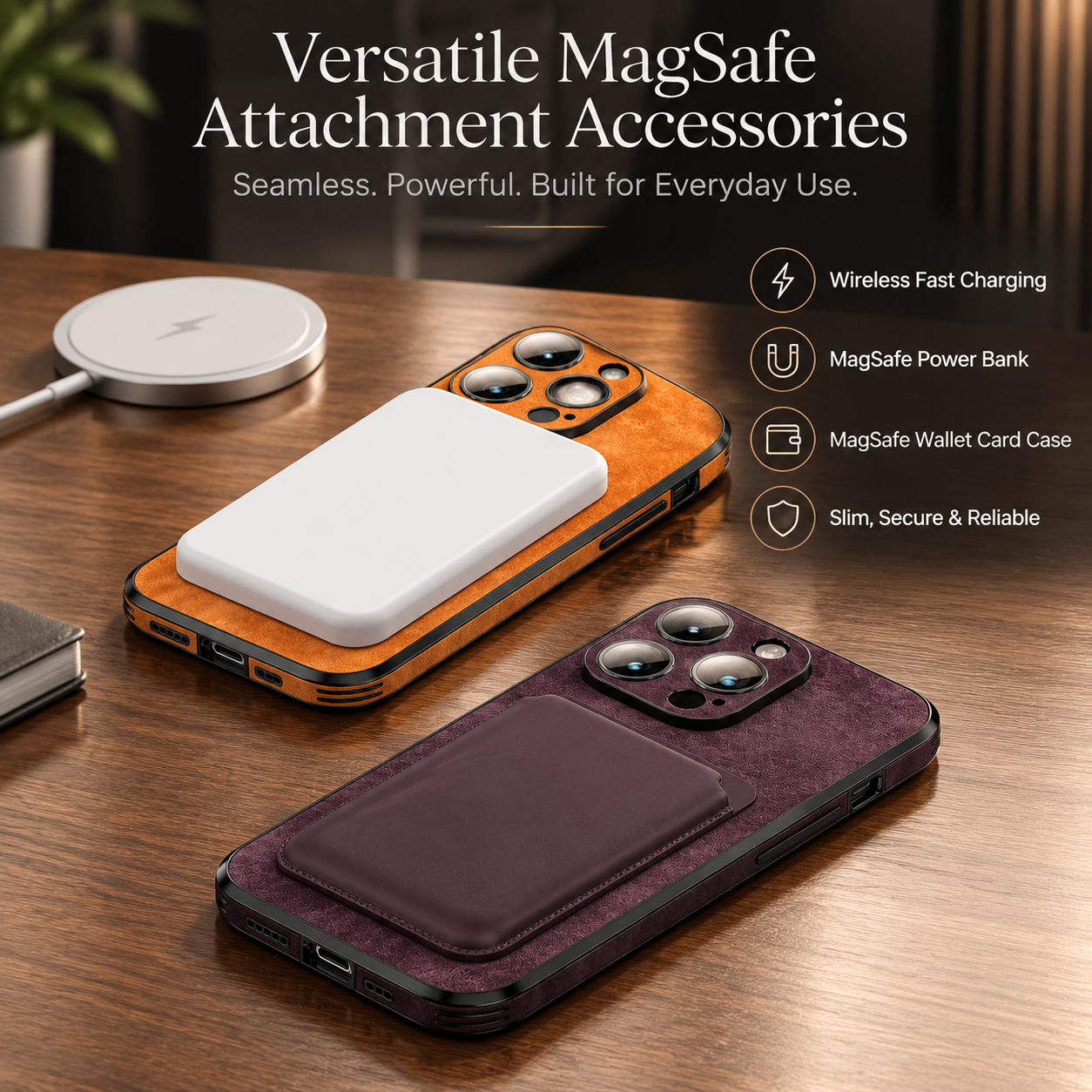 Premium Luxury iPhone Case MagSafe Compatible Deer Leather Texture Silicone Cover Shockproof Camera Lens Protection Slim Bumper Durable Design Finish