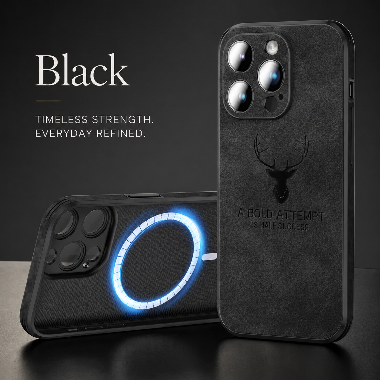 Premium Luxury iPhone Case MagSafe Compatible Deer Leather Texture Silicone Cover Shockproof Camera Lens Protection Slim Bumper Durable Design Finish