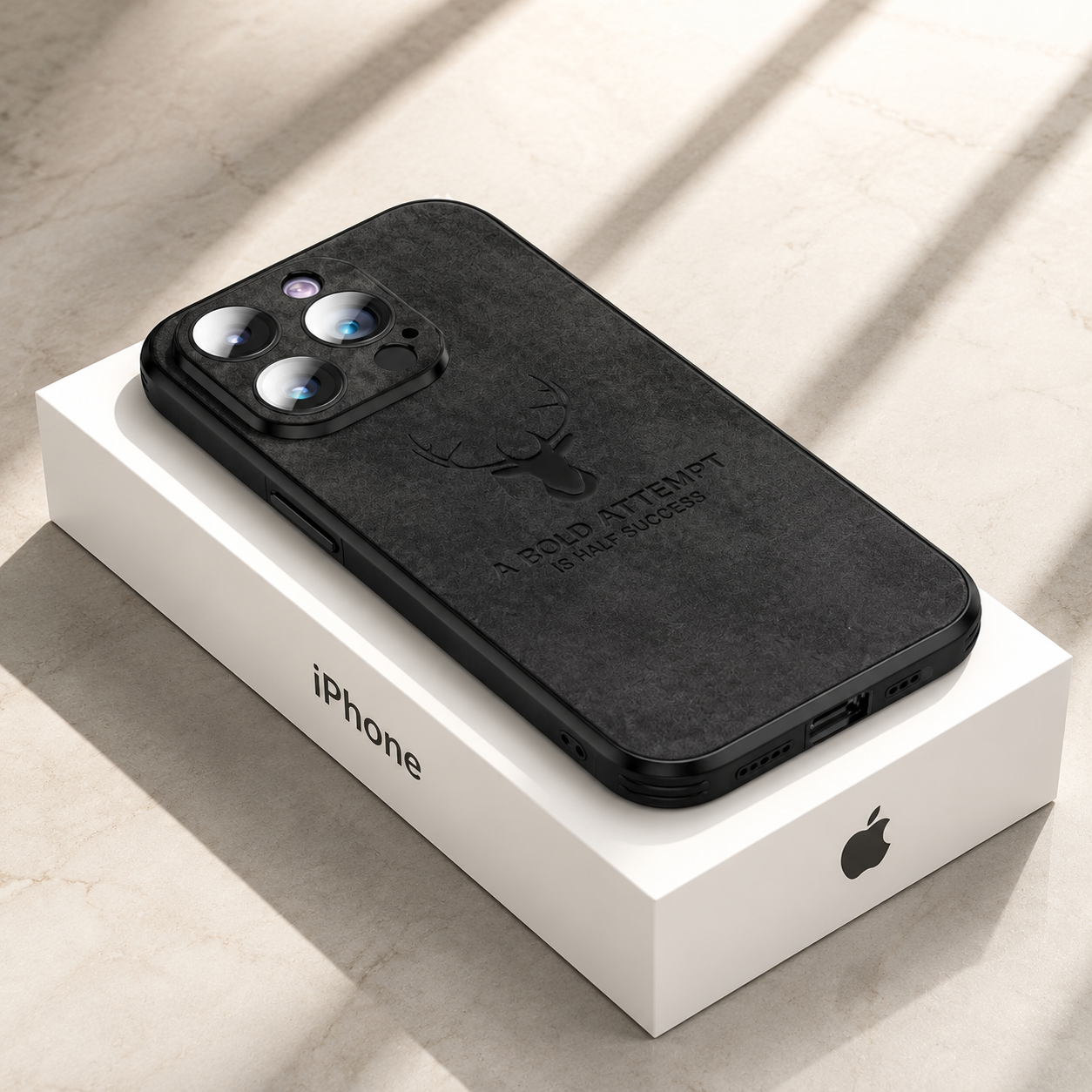 Premium Luxury iPhone Case MagSafe Compatible Deer Leather Texture Silicone Cover Shockproof Camera Lens Protection Slim Bumper Durable Design Finish