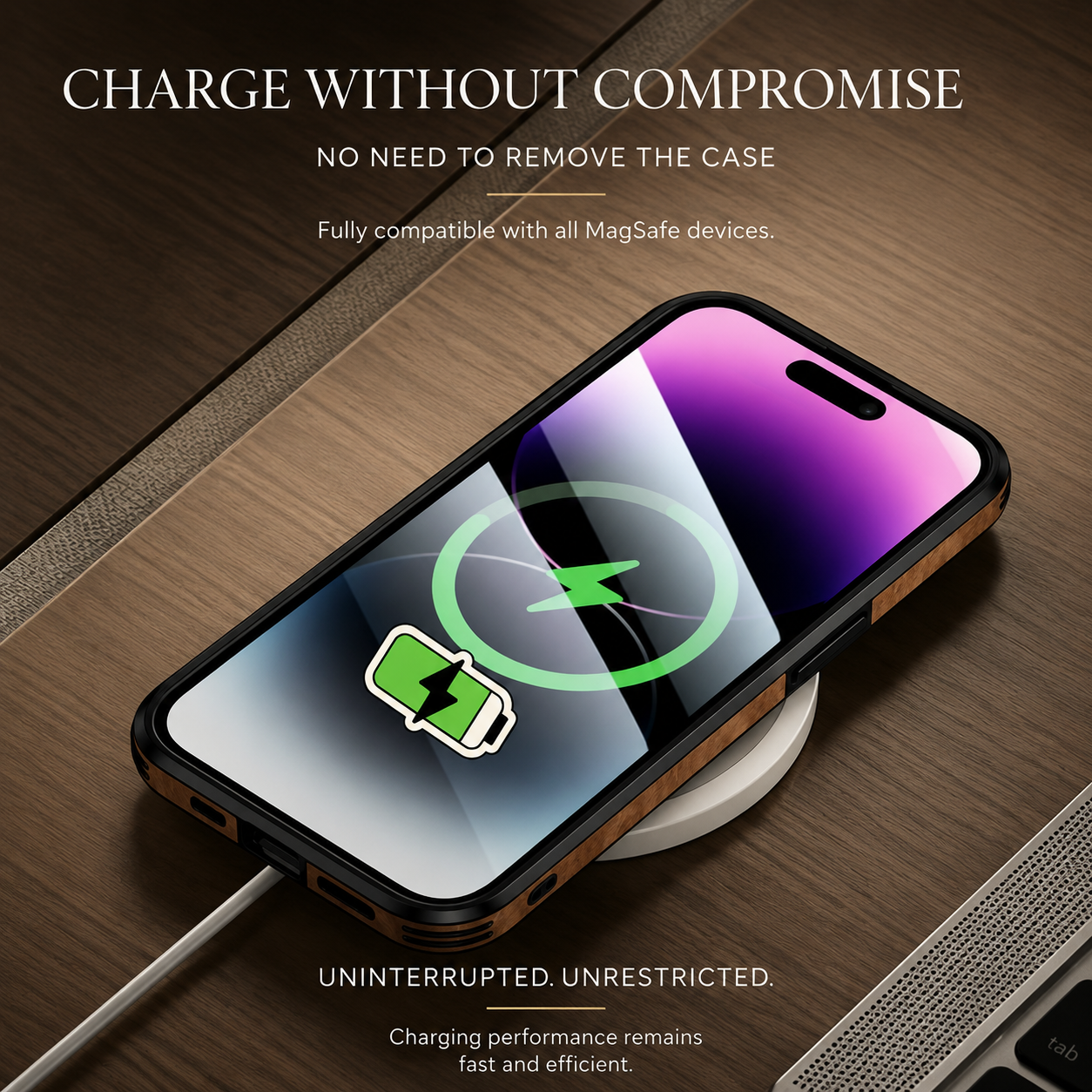 Premium Luxury iPhone Case MagSafe Compatible Deer Leather Texture Silicone Cover Shockproof Camera Lens Protection Slim Bumper Durable Design Finish
