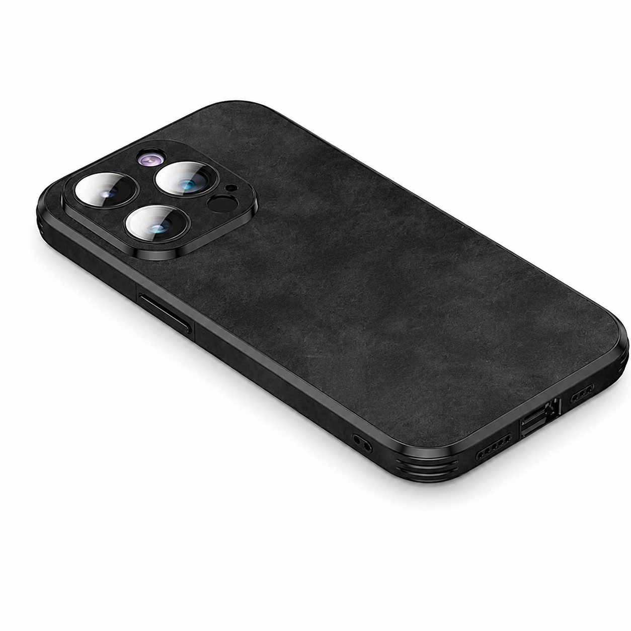 Premium Luxury iPhone Case MagSafe Compatible Deer Leather Texture Silicone Cover Shockproof Camera Lens Protection Slim Bumper Durable Design Finish