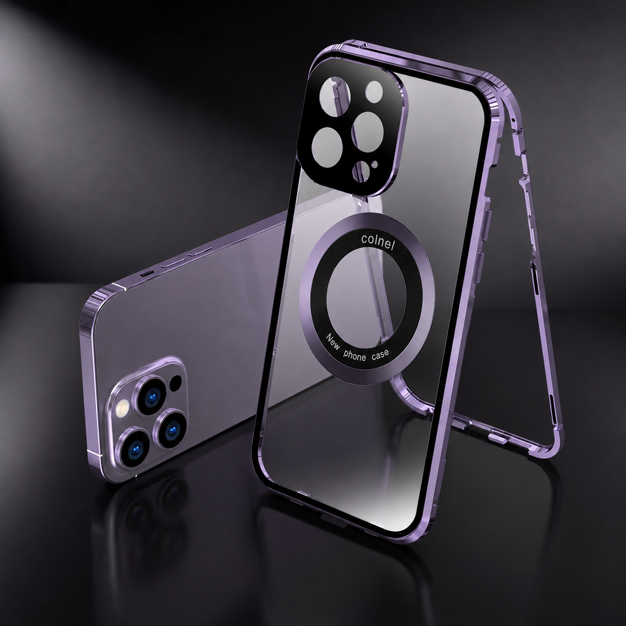 Premium Luxury iPhone Case MagSafe Compatible Double Sided Tempered Glass Metal Frame Cover Shockproof 360 Full Body Camera Protection Slim Design Finish