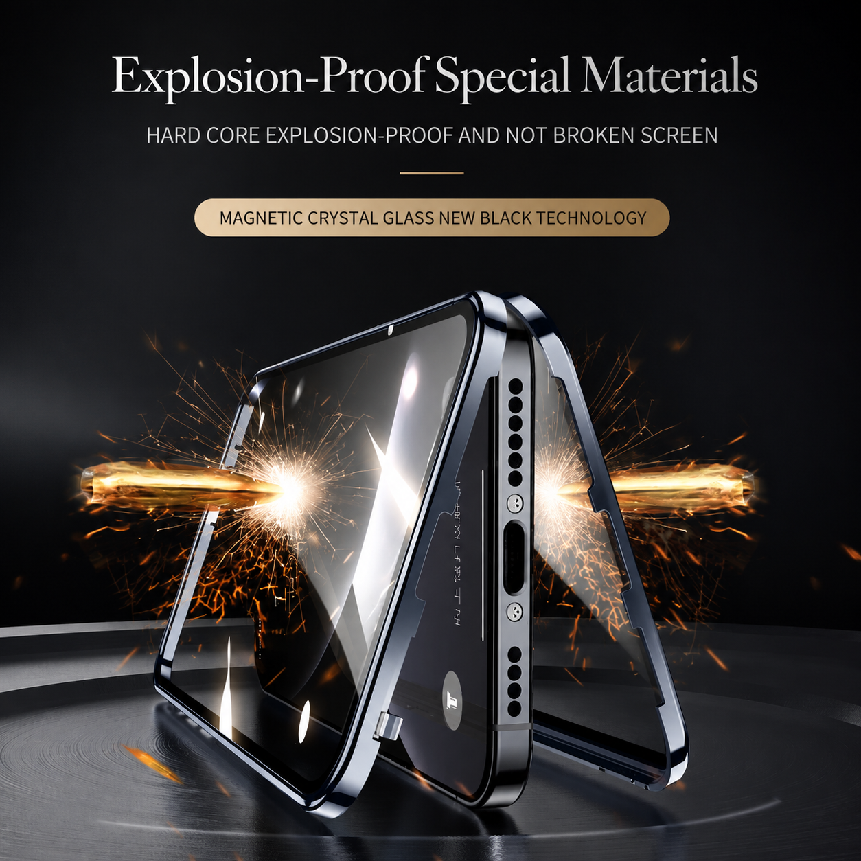 Premium Luxury iPhone Case MagSafe Compatible Double Sided Tempered Glass Metal Frame Cover Shockproof 360 Full Body Magnetic Fit Camera Protection Slim Design Finish