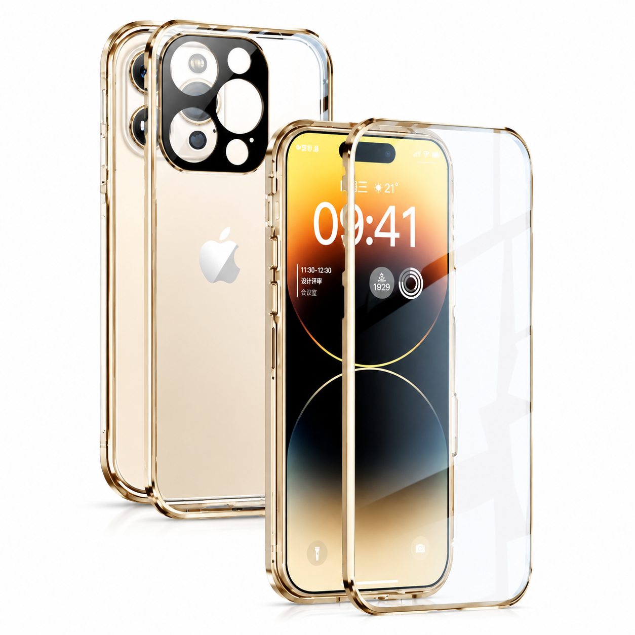 Premium Luxury iPhone Case MagSafe Compatible Double Sided Tempered Glass Metal Frame Cover Shockproof 360 Full Body Magnetic Fit Camera Protection Slim Design Finish