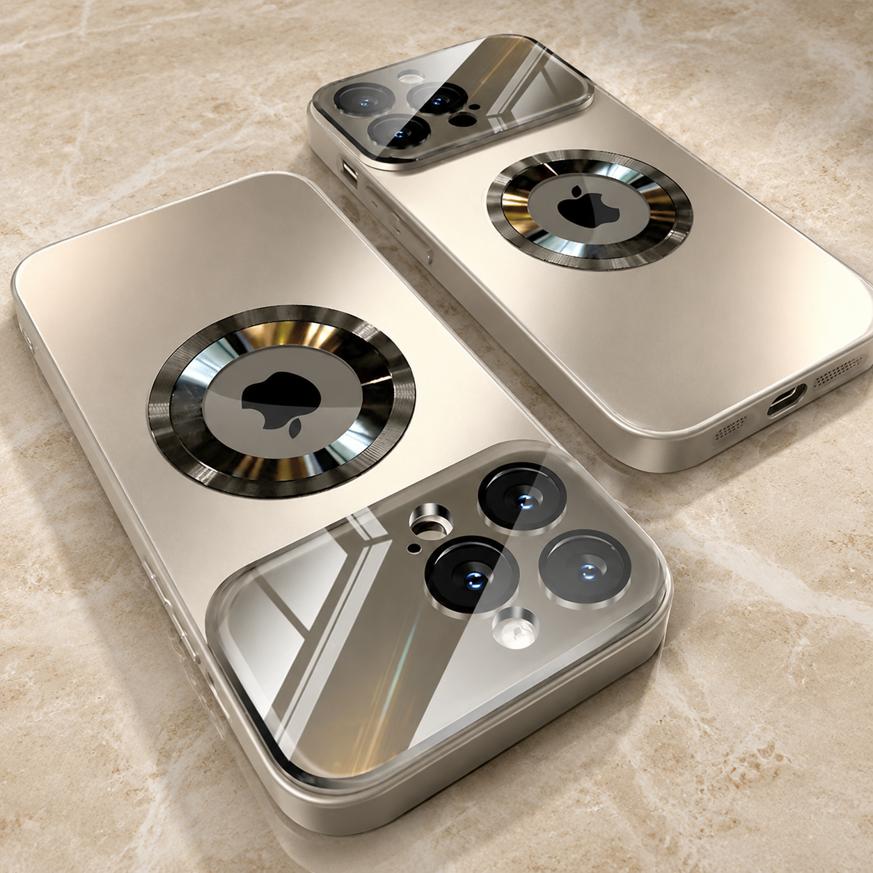 Premium Luxury iPhone Case MagSafe Compatible Electroplated Glass Cover Magnetic Shockproof Reflective Hard Back Camera Protection Slim Design Finish