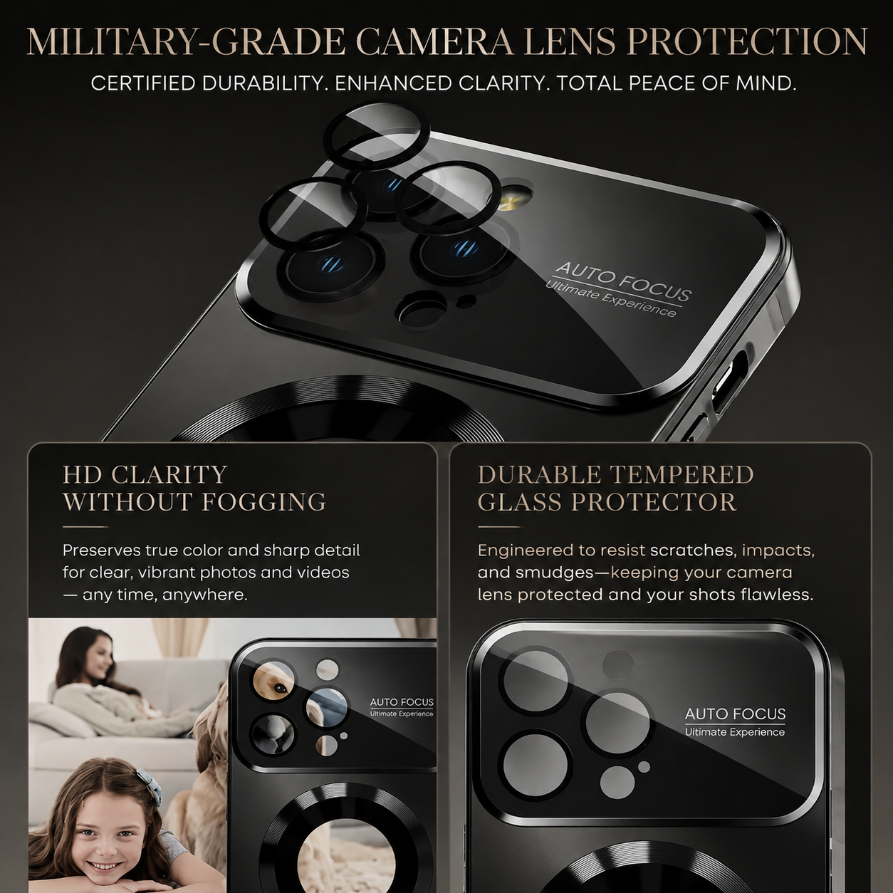 Premium Luxury iPhone Case MagSafe Compatible Electroplated Glass Cover Magnetic Shockproof Reflective Hard Back Camera Protection Slim Design Finish