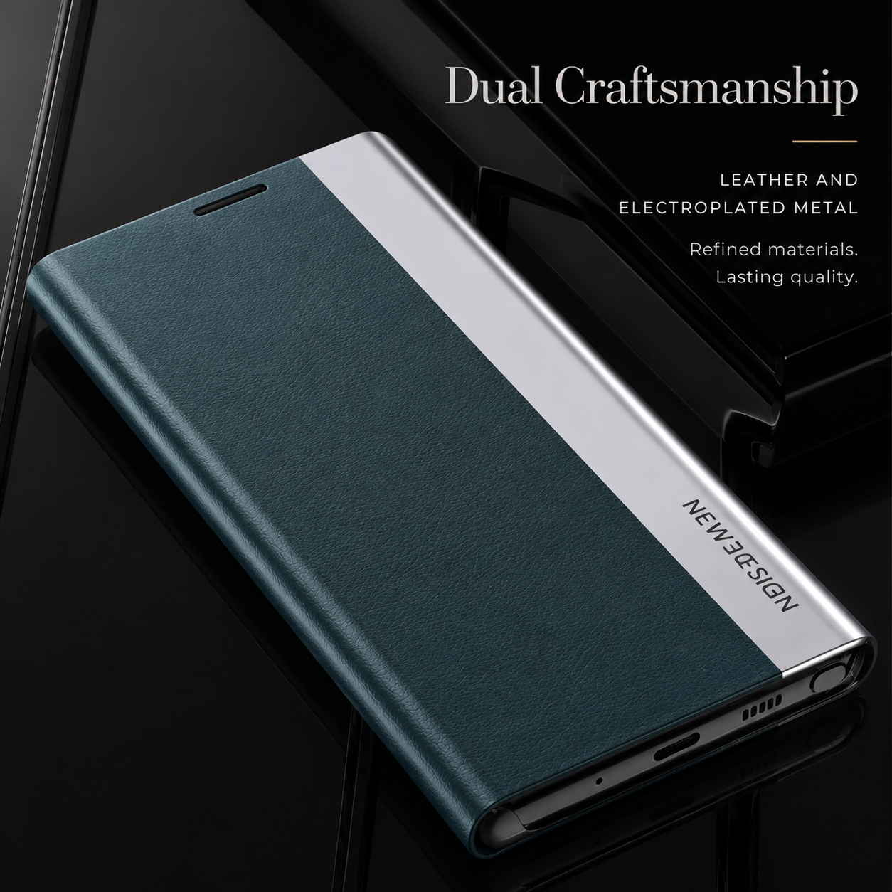Premium Luxury iPhone Case MagSafe Compatible Flip Wallet Cover Card Holder Kickstand Magnetic Closure Shockproof Screen Protection Slim Design Finish