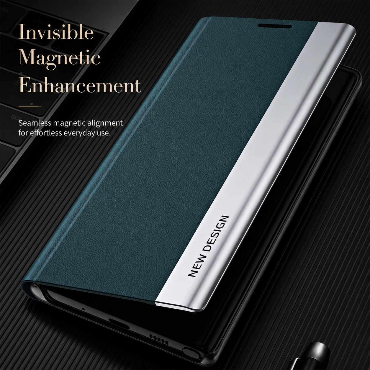 Premium Luxury iPhone Case MagSafe Compatible Flip Wallet Cover Card Holder Kickstand Magnetic Closure Shockproof Screen Protection Slim Design Finish