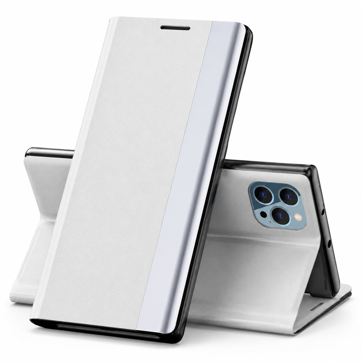 Premium Luxury iPhone Case MagSafe Compatible Flip Wallet Cover Card Holder Kickstand Magnetic Closure Shockproof Screen Protection Slim Design Finish