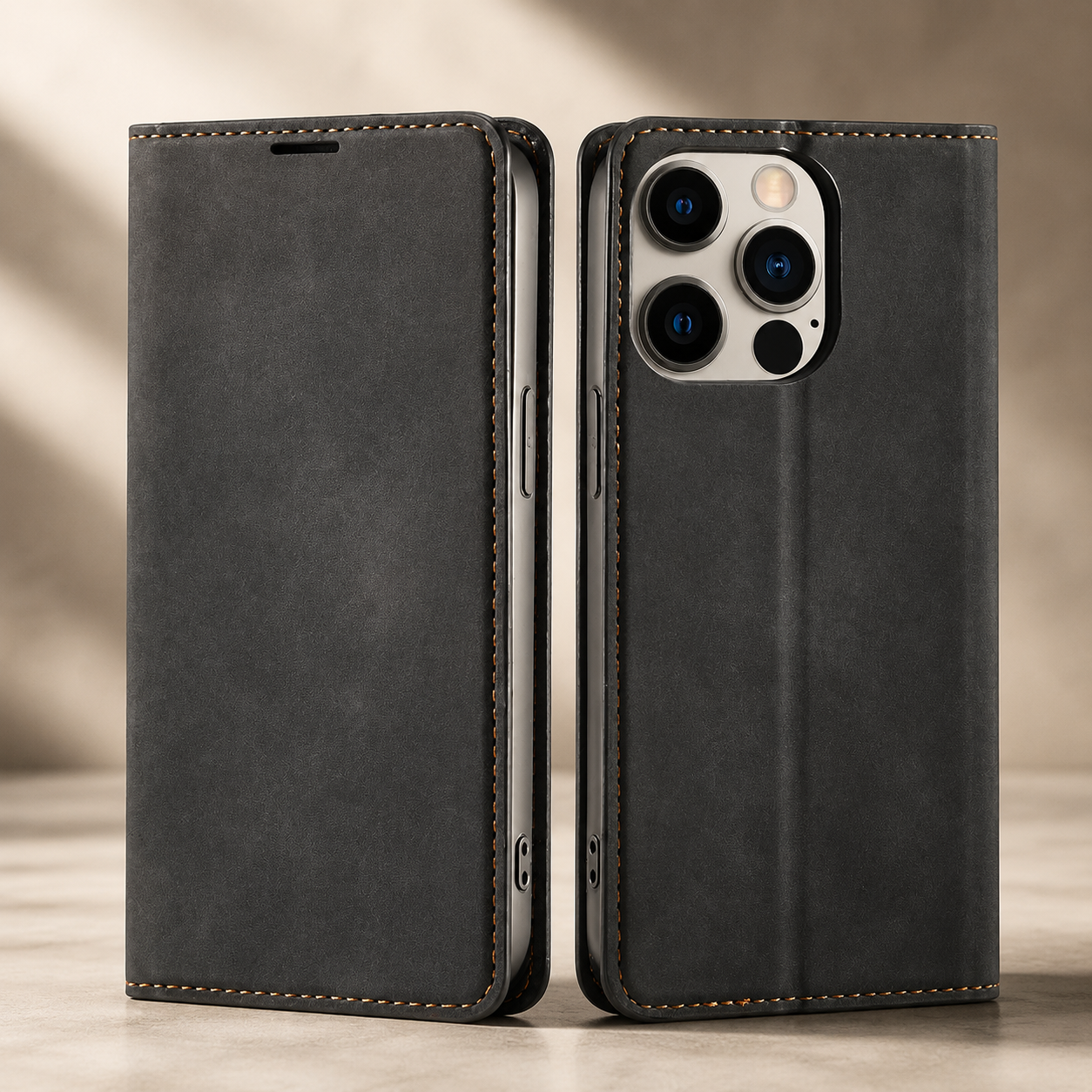 Premium Luxury iPhone Case MagSafe Compatible Flip Wallet Leather Cover Card Holder Magnetic Closure Kickstand Shockproof Camera Protection Durable Design Finish
