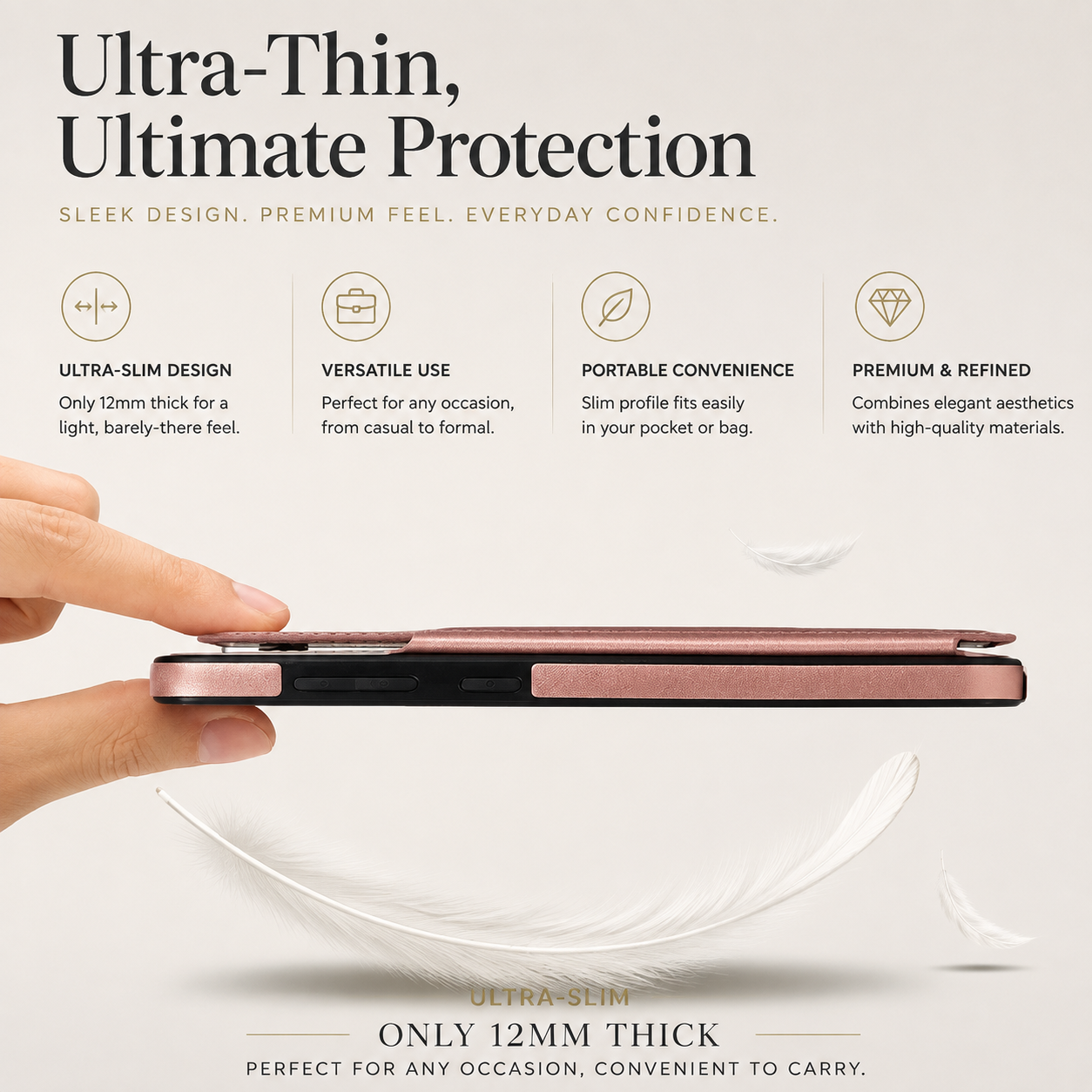 Premium Luxury iPhone Case MagSafe Compatible Flip Wallet Leather Cover RFID Blocking Card Holder Magnetic Closure Kickstand Shockproof Protective Design Finish