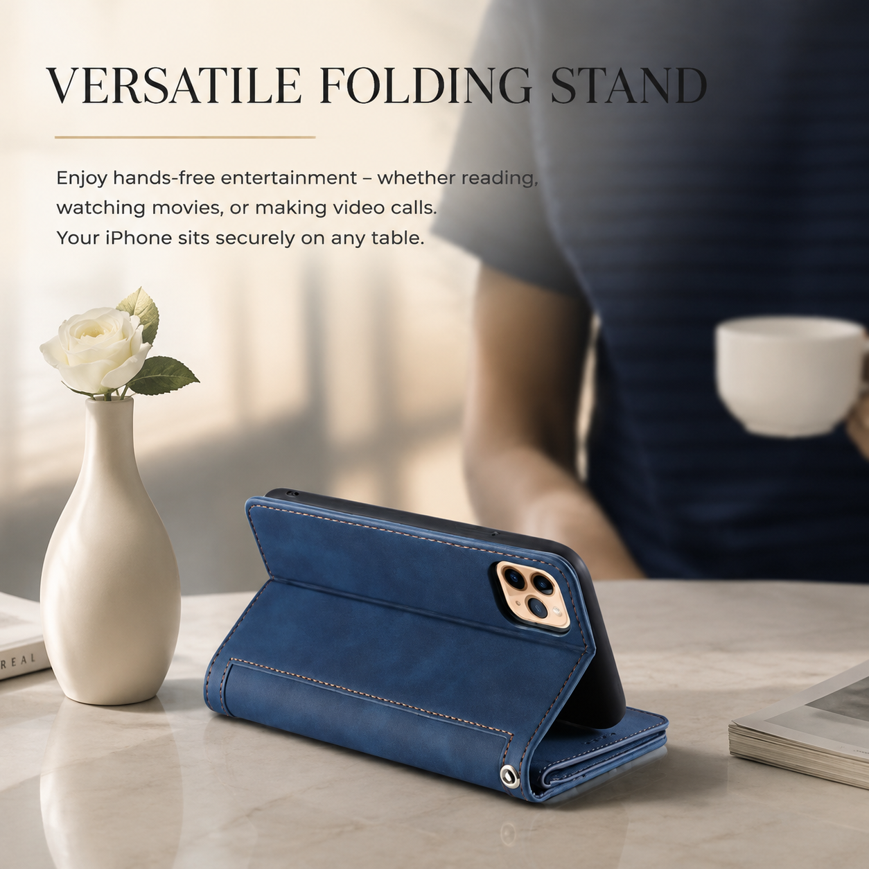 Premium Luxury iPhone Case MagSafe Compatible Flip Wallet Leather Cover Zipper Card Holder Strap Kickstand Shockproof Camera Protection Design Finish