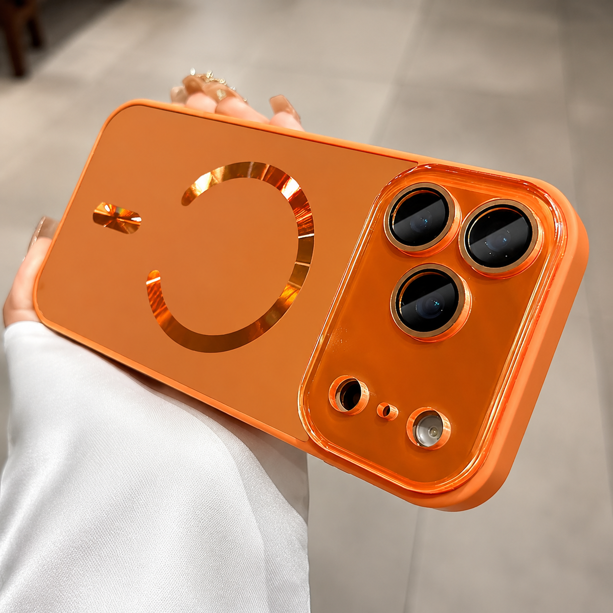 Premium Luxury iPhone Case MagSafe Compatible Flowing Light Big Window Magnetic Shockproof Cover Lightweight Full Protection Anti Scratch Durable Design