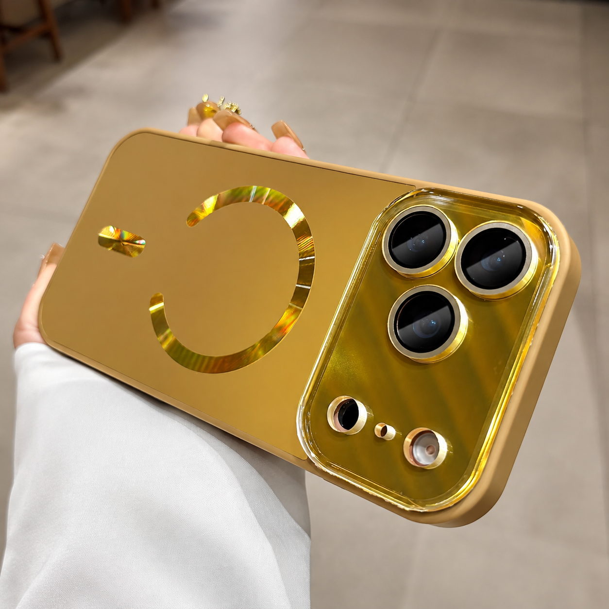 Premium Luxury iPhone Case MagSafe Compatible Flowing Light Big Window Magnetic Shockproof Cover Lightweight Full Protection Anti Scratch Durable Design