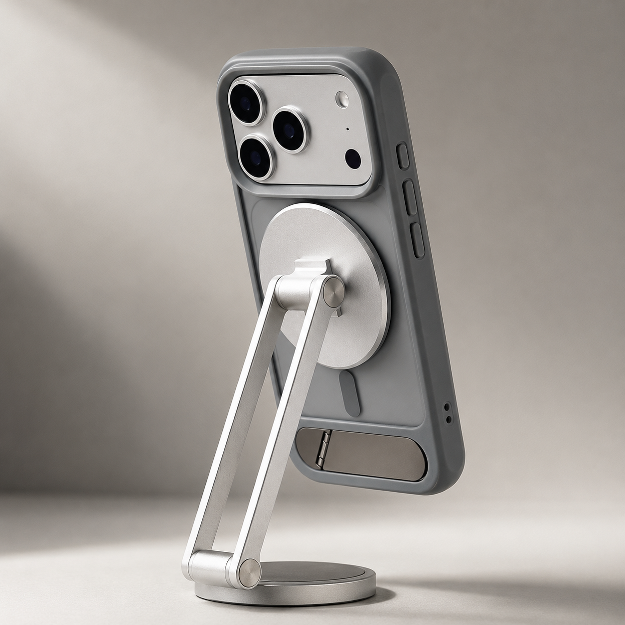 Premium Luxury iPhone Case MagSafe Compatible Foldable Magnetic Stand Cover Matte PC Shockproof Anti Fingerprint Half Wrapped Protective Durable Design