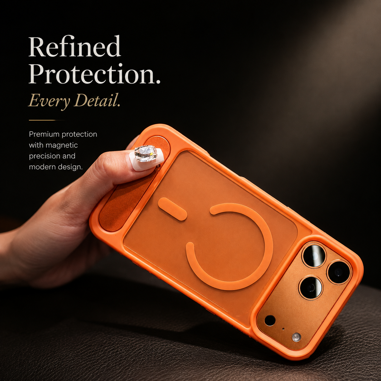 Premium Luxury iPhone Case MagSafe Compatible Foldable Magnetic Stand Cover Matte PC Shockproof Anti Fingerprint Half Wrapped Protective Durable Design