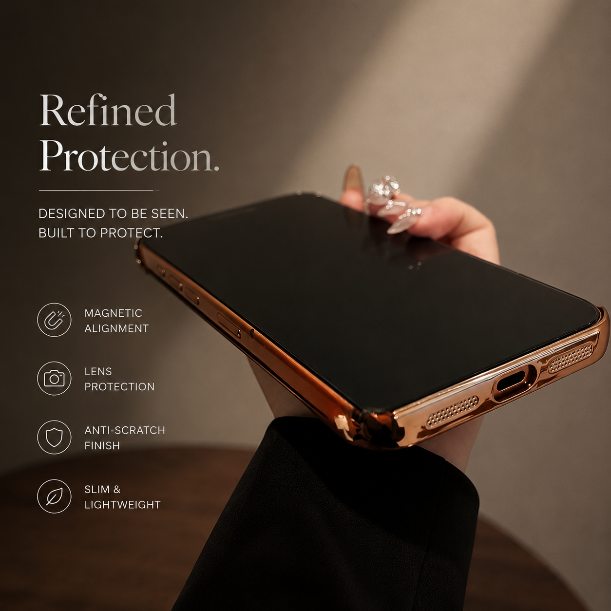 Premium Luxury iPhone Case MagSafe Compatible Frameless Transparent PC Cover Borderless Camera Protection Anti Fingerprint Anti Scratch Durable Design