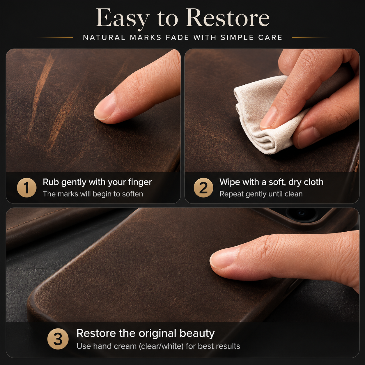 Premium Luxury iPhone Case MagSafe Compatible Genuine Cowhide Leather Pull Up Cover Retro Magnetic Shockproof Full Back Protective Durable Design