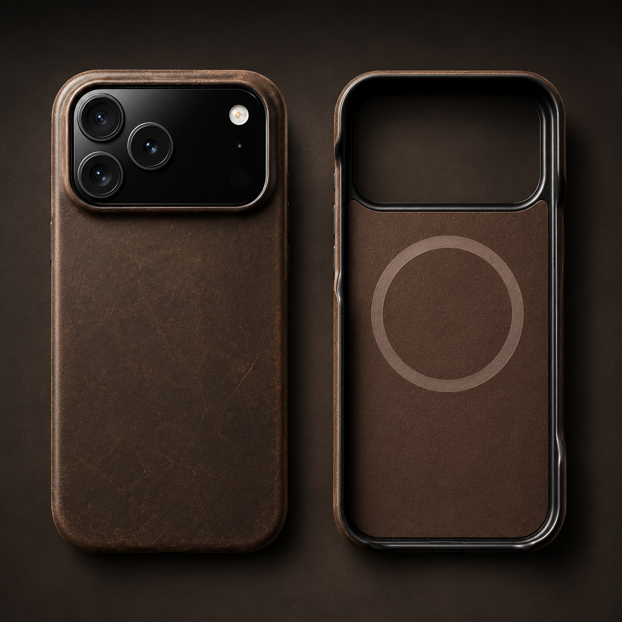 Premium Luxury iPhone Case MagSafe Compatible Genuine Cowhide Leather Pull Up Cover Retro Magnetic Shockproof Full Back Protective Durable Design