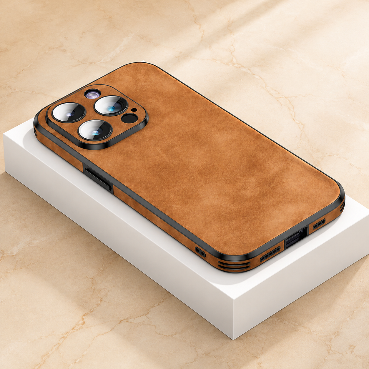 Premium Luxury iPhone Case MagSafe Compatible Genuine Leather Cover Shockproof Camera Lens Protection Slim Protective Durable Design Finish Style