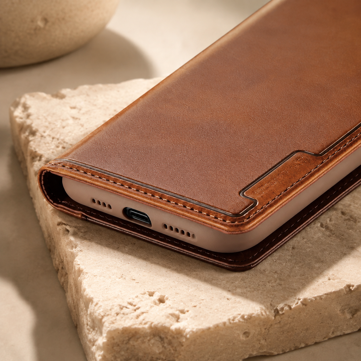 Premium Luxury iPhone Case MagSafe Compatible Genuine Leather Flip Wallet Cover Card Holder Magnetic Closure Shockproof Camera Protection Slim Design Finish