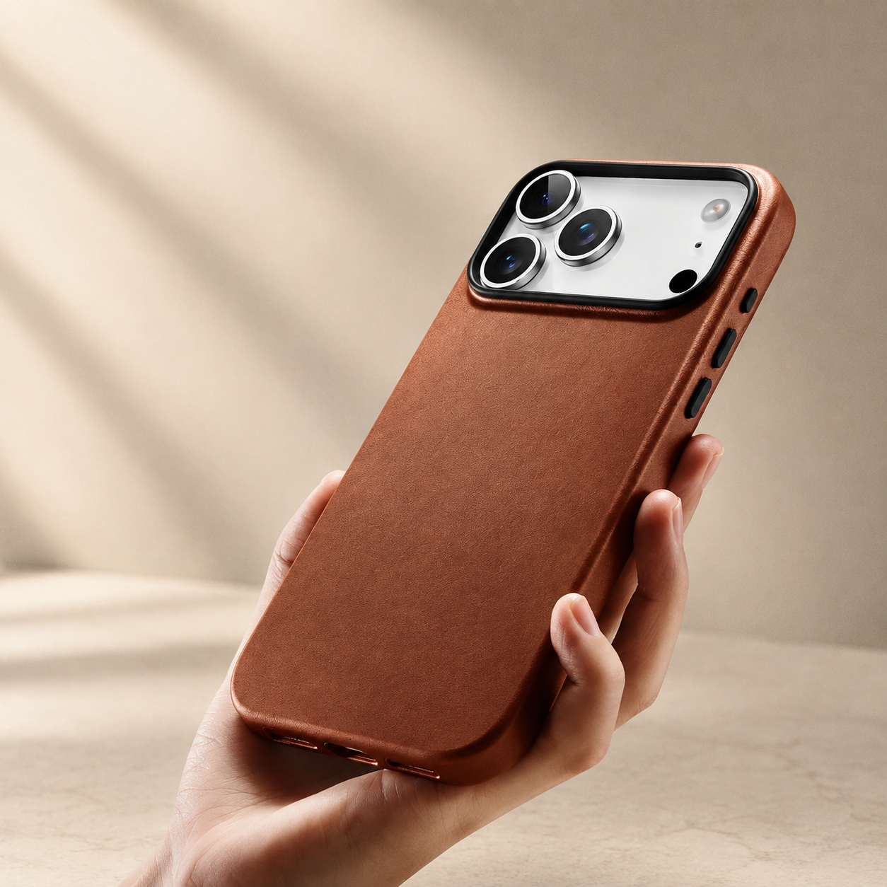 Premium Luxury iPhone Case MagSafe Compatible Genuine Leather Slim Fit Cover Shockproof Full Coverage Anti Fingerprint Non Slip Durable Design