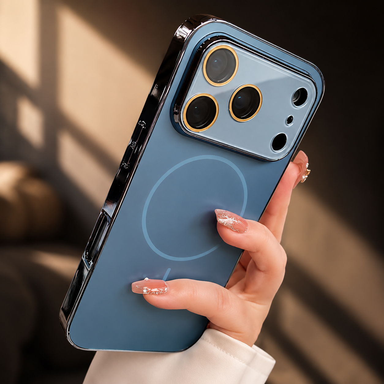 Premium Luxury iPhone Case MagSafe Compatible Hard PC Cover Tempered Glass Camera Protection Shockproof Anti Fingerprint Color Collision Durable Design