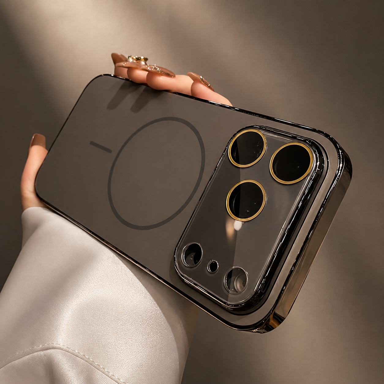 Premium Luxury iPhone Case MagSafe Compatible Hard PC Cover Tempered Glass Camera Protection Shockproof Anti Fingerprint Color Collision Durable Design