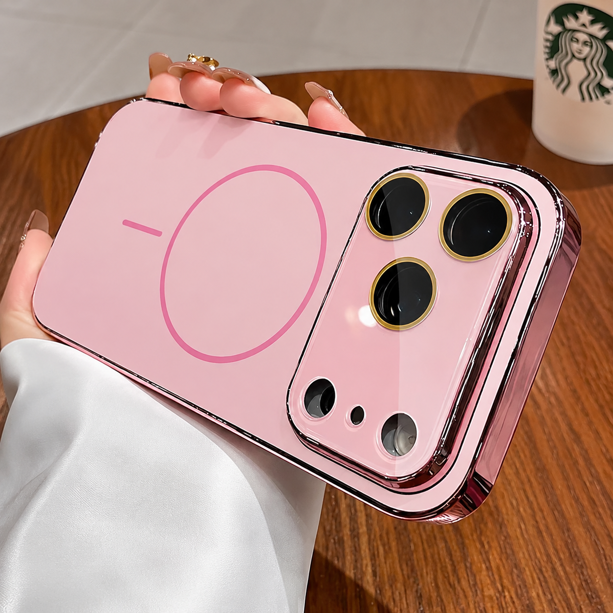Premium Luxury iPhone Case MagSafe Compatible Hard PC Cover Tempered Glass Camera Protection Shockproof Anti Fingerprint Color Collision Durable Design