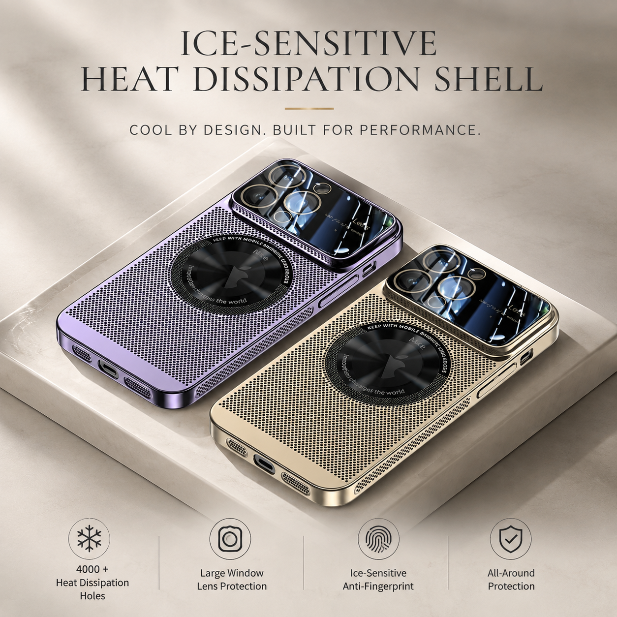 Premium Luxury iPhone Case MagSafe Compatible Heat Dissipation Metal Frame Cover Shockproof Camera Protection Electroplated Mesh Slim Durable Design Finish