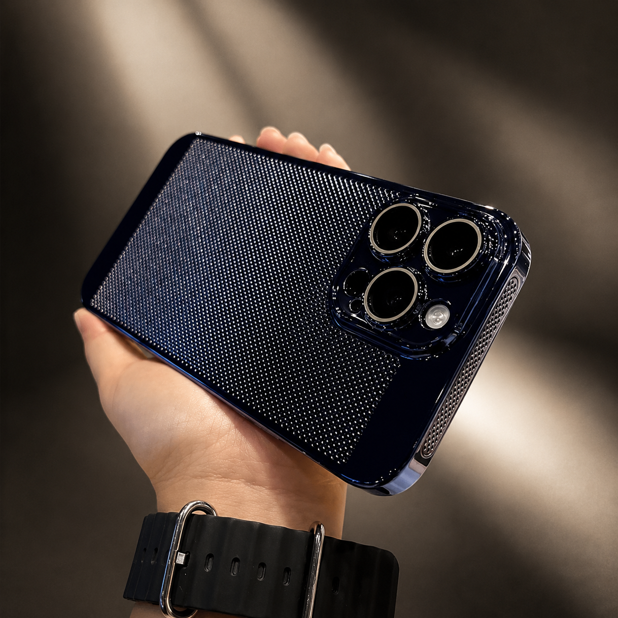Premium Luxury iPhone Case MagSafe Compatible Honeycomb Texture Heat Dissipation Cover Shockproof Camera Lens Protection Slim Protective Design Finish