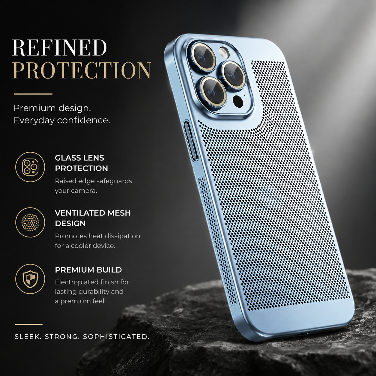 Premium Luxury iPhone Case MagSafe Compatible Honeycomb Texture Heat Dissipation Cover Shockproof Camera Lens Protection Slim Protective Design Finish