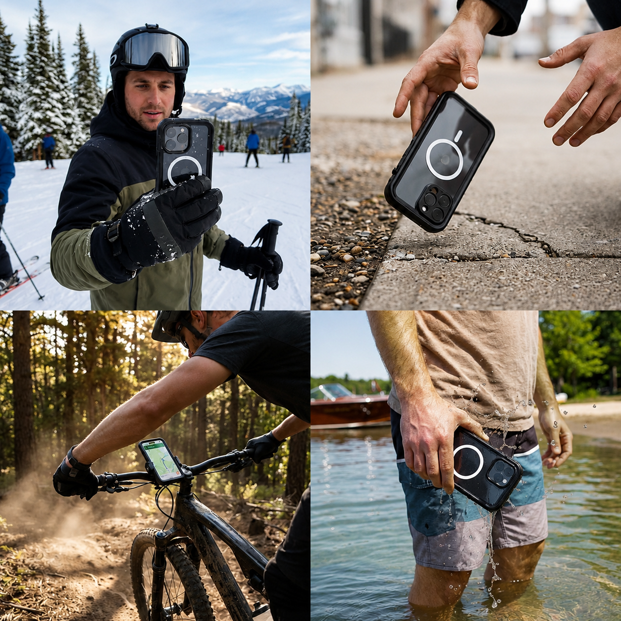 Premium Luxury iPhone Case MagSafe Compatible IP68 Waterproof 360 Full Body Sealed Cover Shockproof Transparent Camera Protection Durable Design