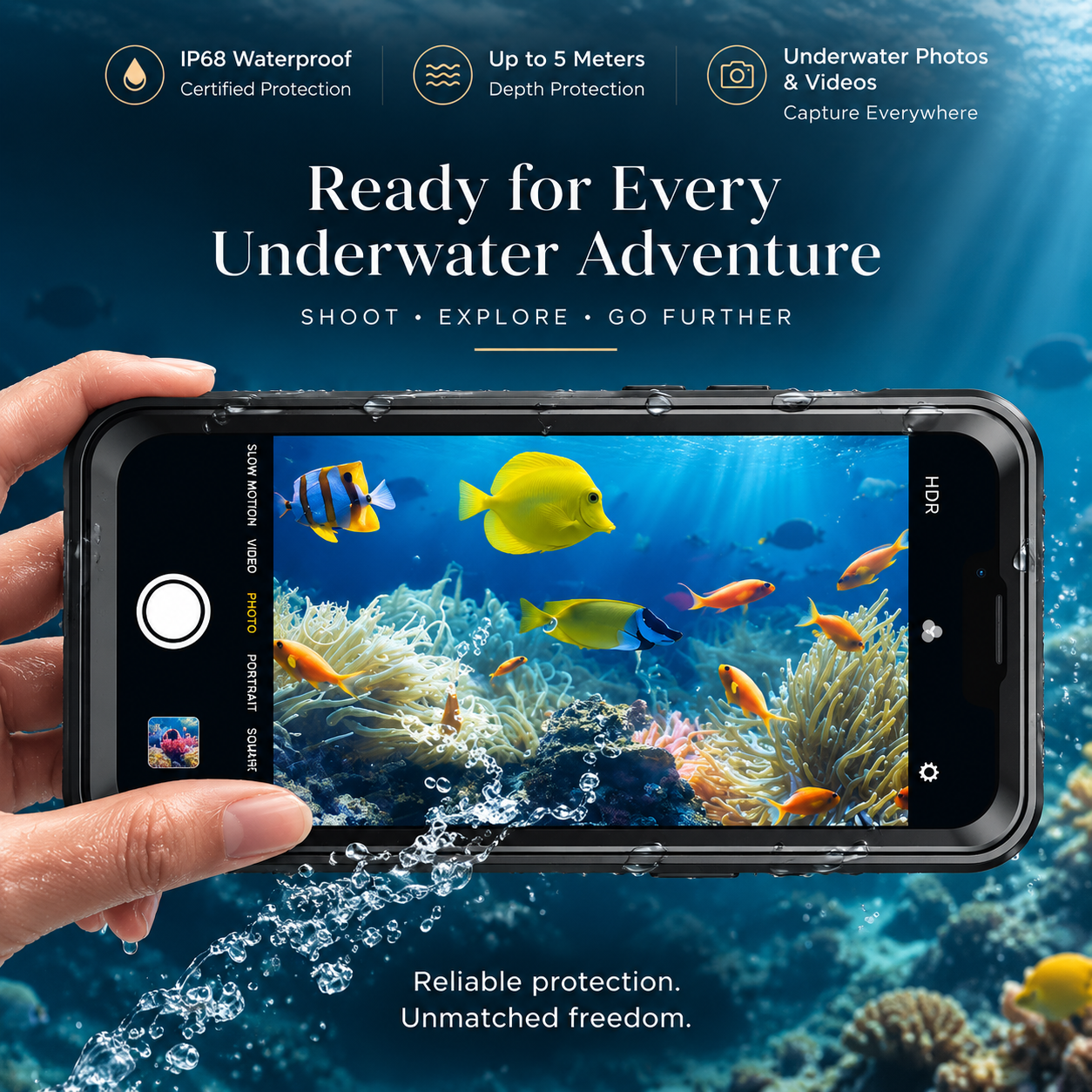 Premium Luxury iPhone Case MagSafe Compatible IP68 Waterproof 360 Full Body Sealed Cover Shockproof Transparent Camera Protection Durable Design