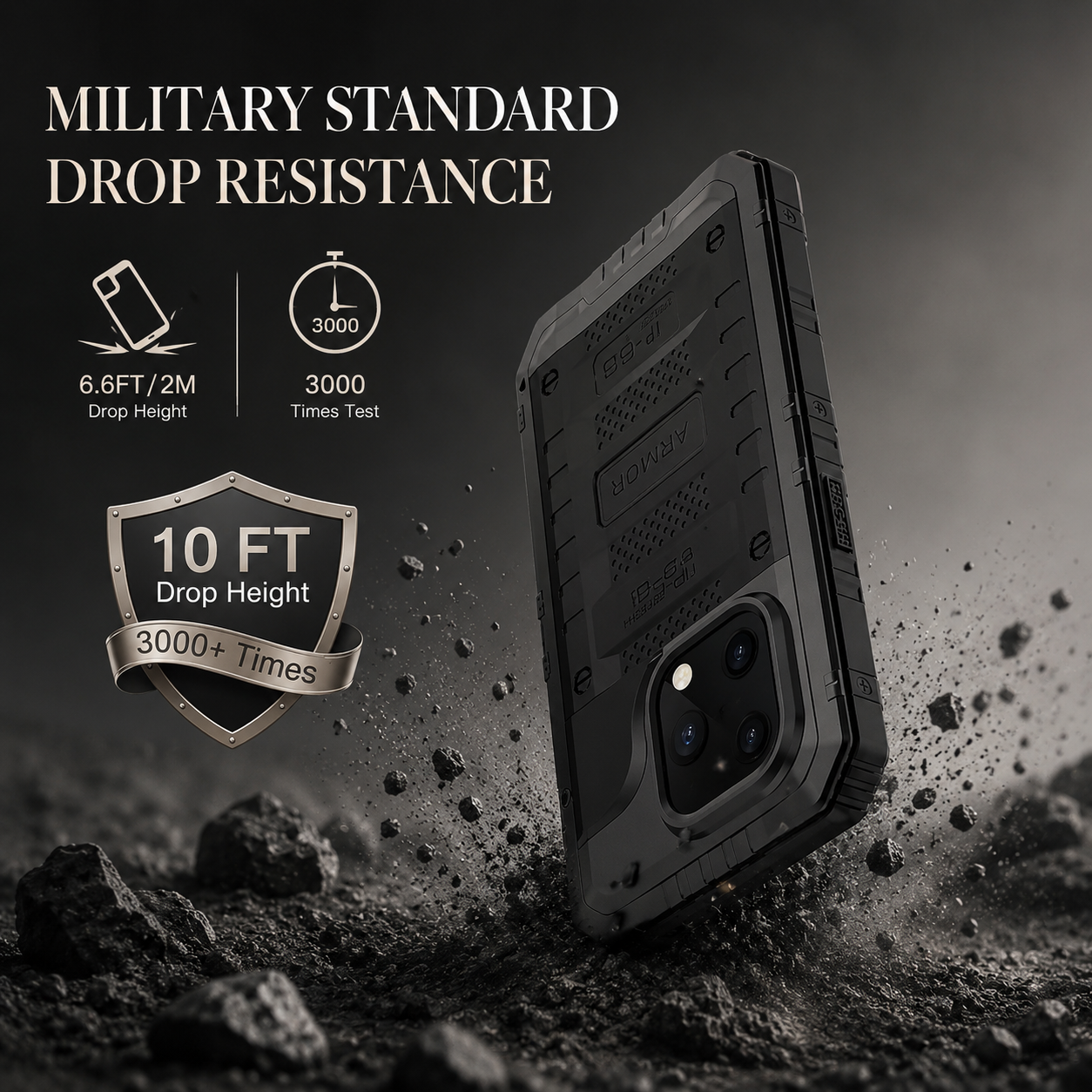 Premium Luxury iPhone Case MagSafe Compatible IP68 Waterproof Aluminum Armor Cover Shockproof Full Body Protection Camera Lens Guard Rugged Design Finish