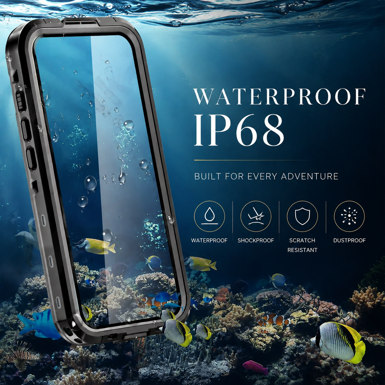 Premium Luxury iPhone Case MagSafe Compatible IP68 Waterproof Cover 360 Full Body Sealed Shockproof Camera Lens Protection Dustproof Durable Design