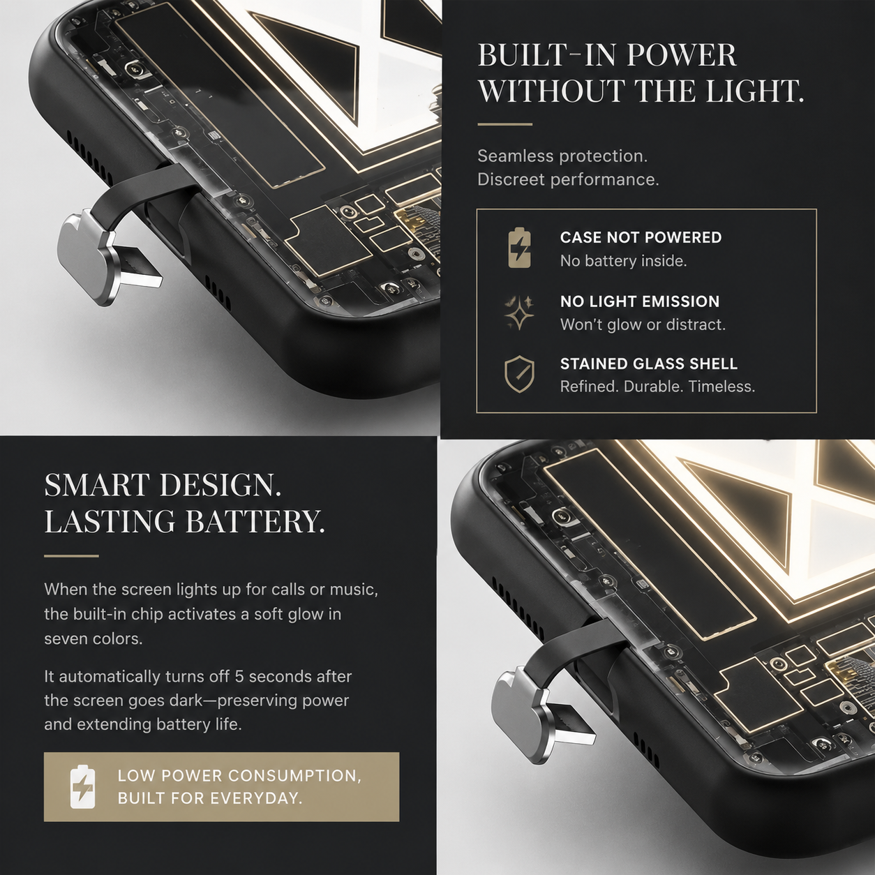 Premium Luxury iPhone Case MagSafe Compatible LED Notification Light Cover Mecha Design Shockproof Camera Protection Ultra Thin Durable Design Finish