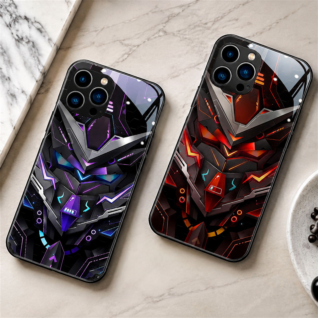 Premium Luxury iPhone Case MagSafe Compatible LED Notification Light Cover Mecha Design Shockproof Camera Protection Ultra Thin Durable Design Finish